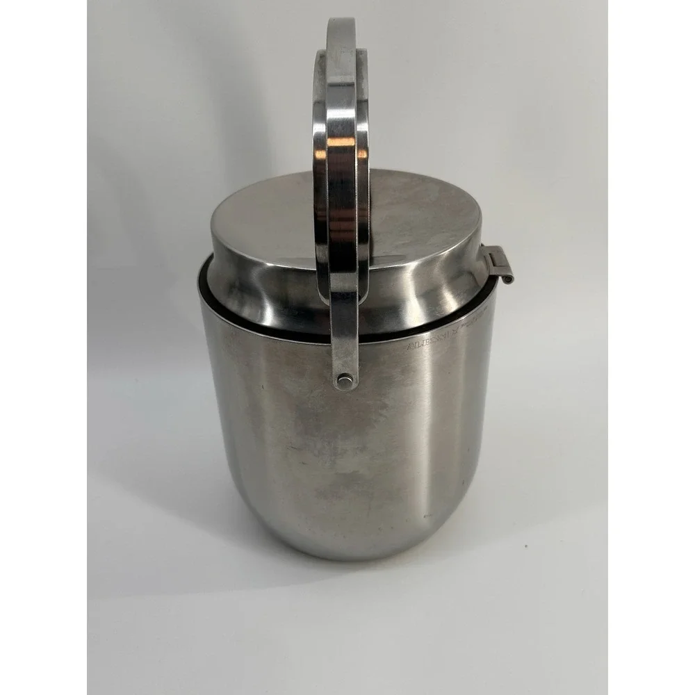 Vintage ALESSI Stainless‎ Steel Thermal Ice Bucket W/ Polished Copper Interior